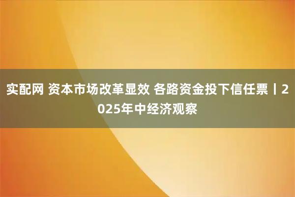 实配网 资本市场改革显效 各路资金投下信任票丨2025年中经济观察